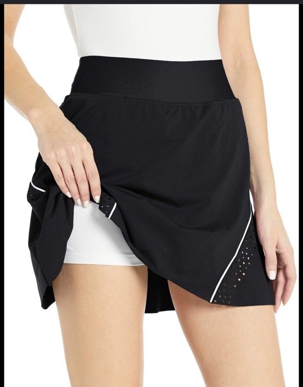 Adidas Womens XL Athletic Skort Black Tennis Golf Running Skirt Built In Shorts